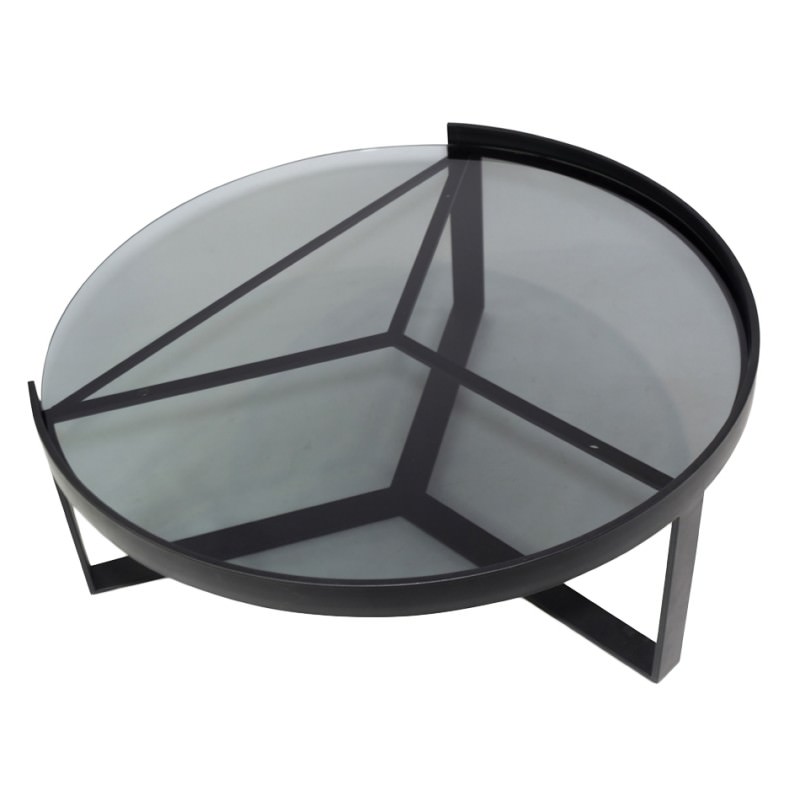Marcel Metal & Glass Round Nesting Coffee Table, Large