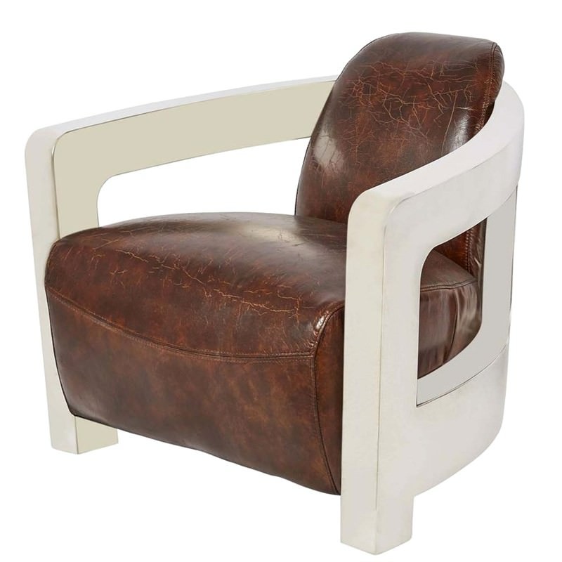 Meirs Vintage Leather Armchair, Chestnut