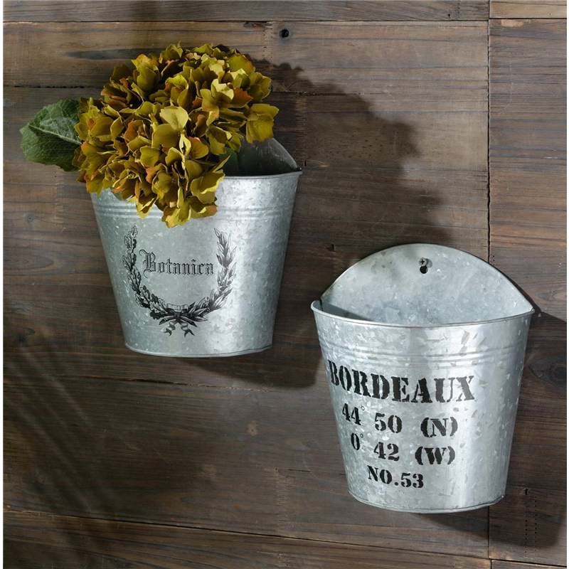 Set Of 2 Bordeaux And Botanica Wall Planters