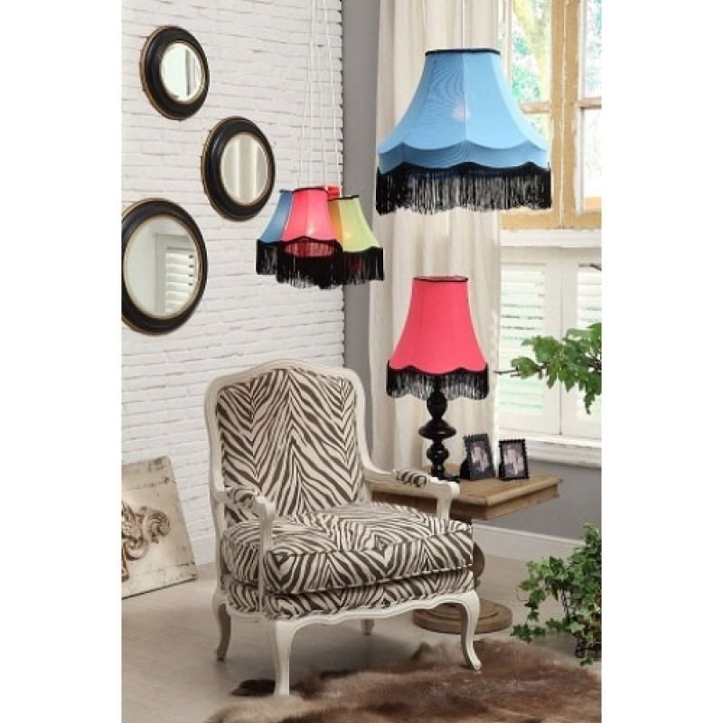 Zebra Print Upholstered Wooden Armchair