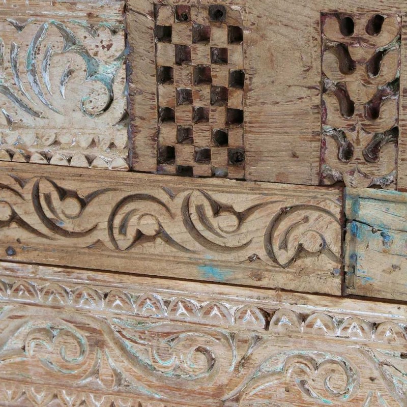 Jaipur Border Collection Carved Teak Timber Wall Art, 150cm