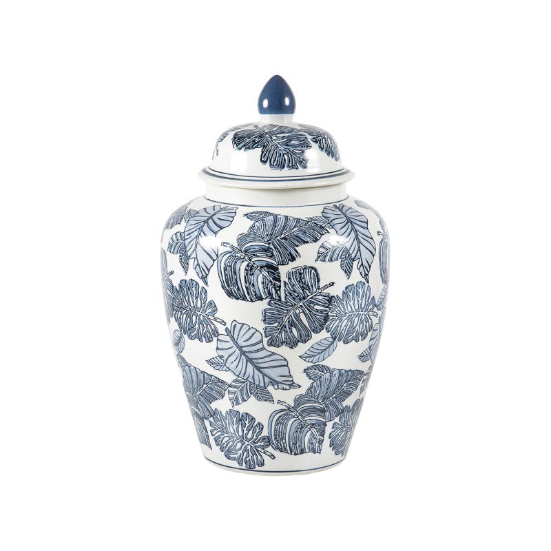 Monstera Ceramic Ginger Jar