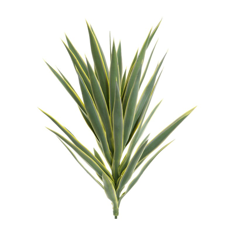 Artificial Yucca Plant Head, Variegated Green