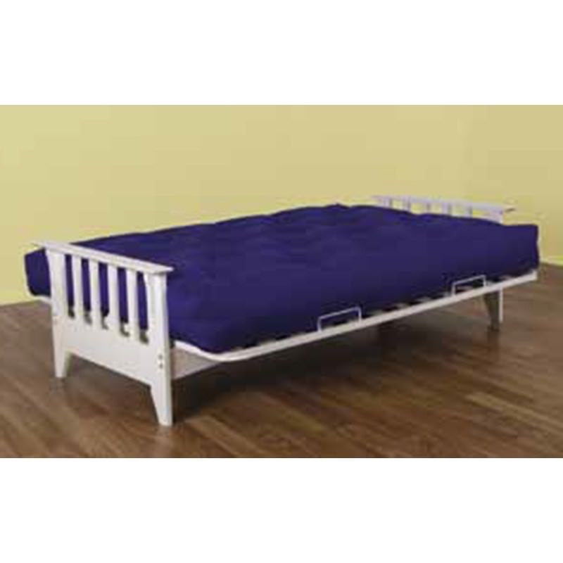 Delta Solid Timber Futon Sofa Bed Frame Only, Double, White