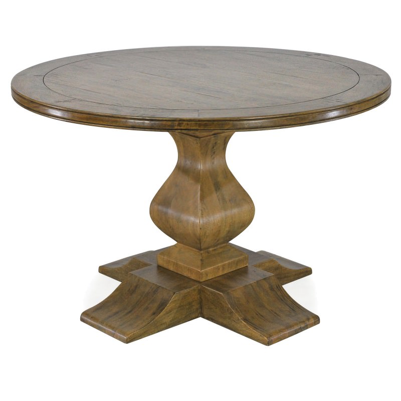 Orleans Mango Wood Round Pedestal Dining Table, 120cm