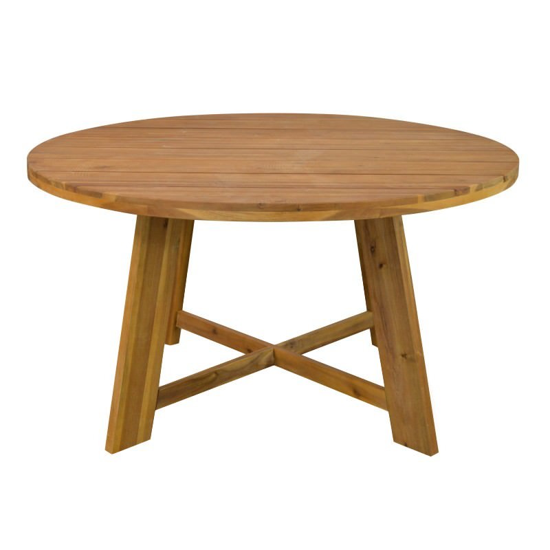 Gili Solid Acacia Timber 140cm Round Indoor/Outdoor Dining ...