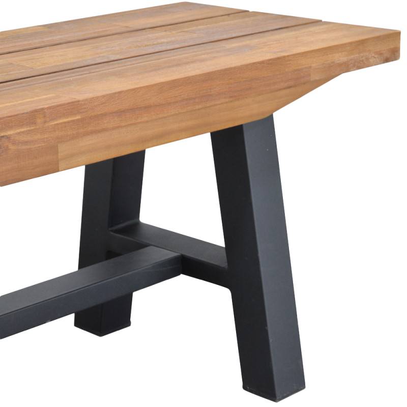 Rosio Acacia Timber & Steel Indoor / Outdoor Dining Bench, 210cm