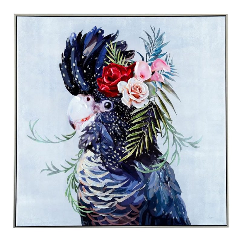 Glamorous Bird Framed Canvas Wall Art 80cm