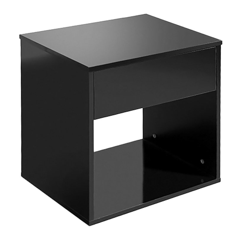 Emmas Basic Single Drawer Bedside Table Black