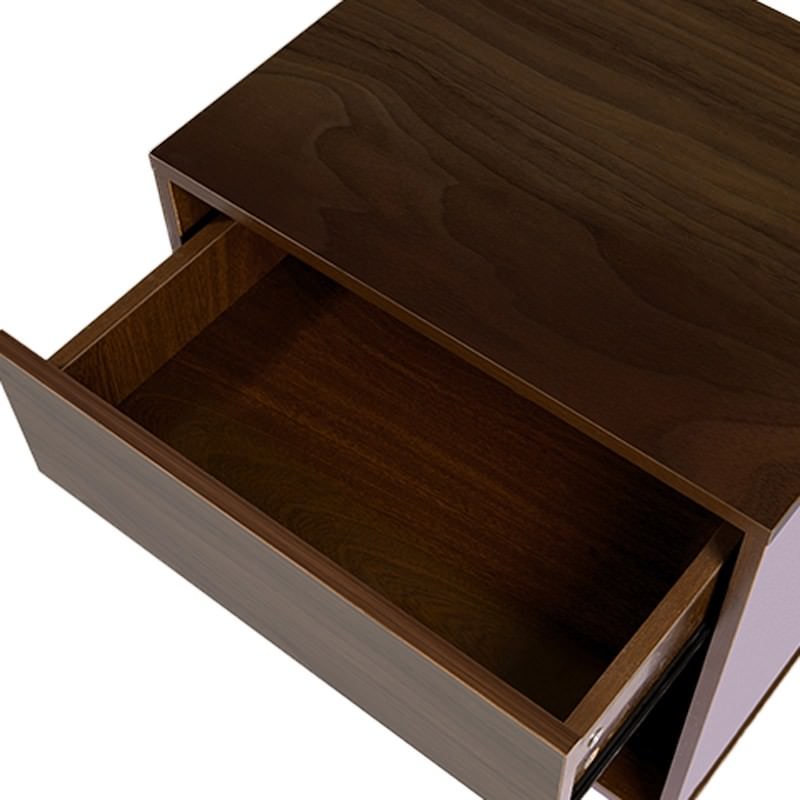 Emmas Basic Single Drawer Bedside Table, Walnut