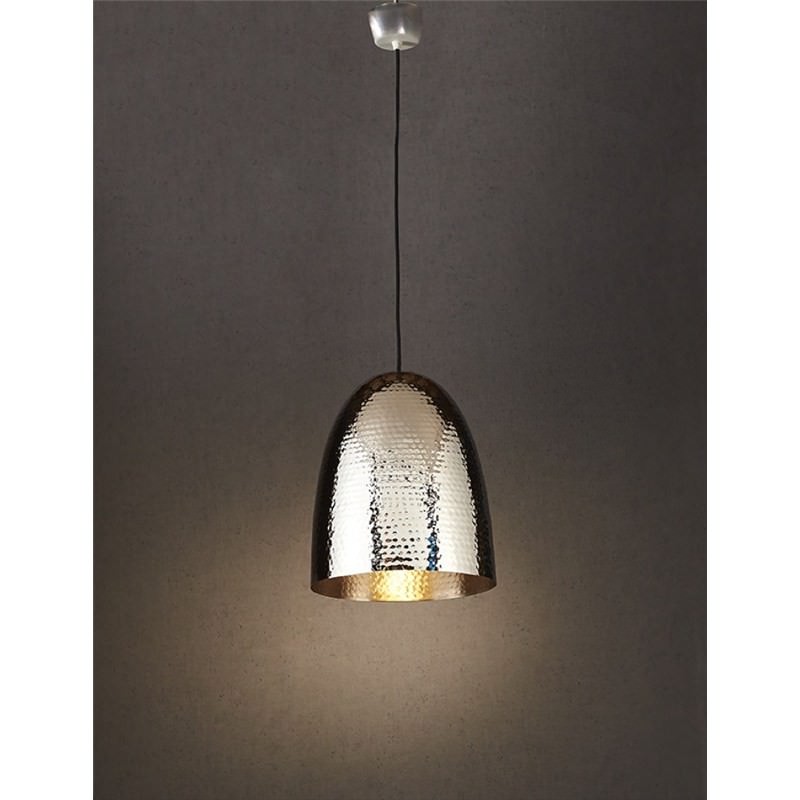 Dolce Hammered Metal Pendant Light, Silver