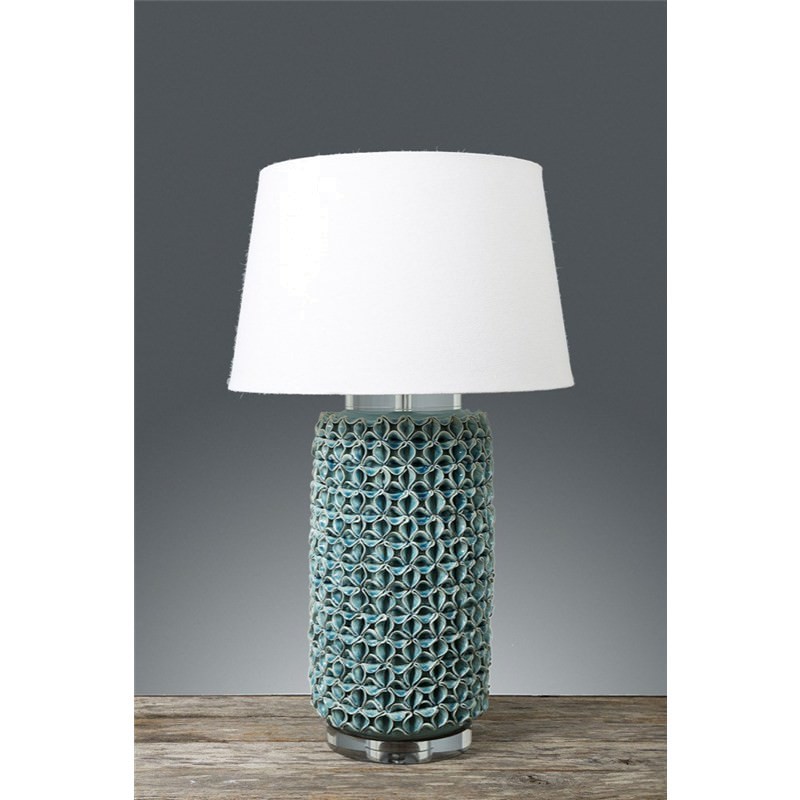Newlands Ceramic Table Table Lamp With Ivory Linen Shade