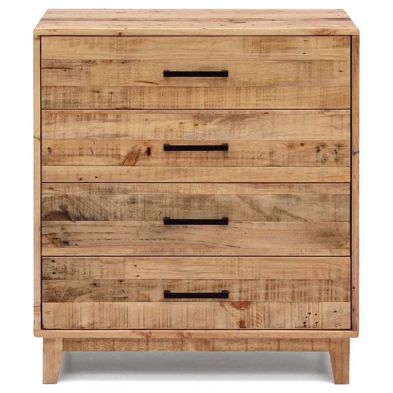 Portland Solid Recycled Pine Timber 4 Drawer Tallboy