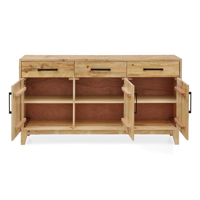 Portland Recycled Pine Timber 3 Door 3 Drawer 155cm Buffet Table