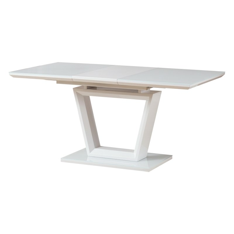 Falcon High Gloss Extension Dining Table, 120160cm, White