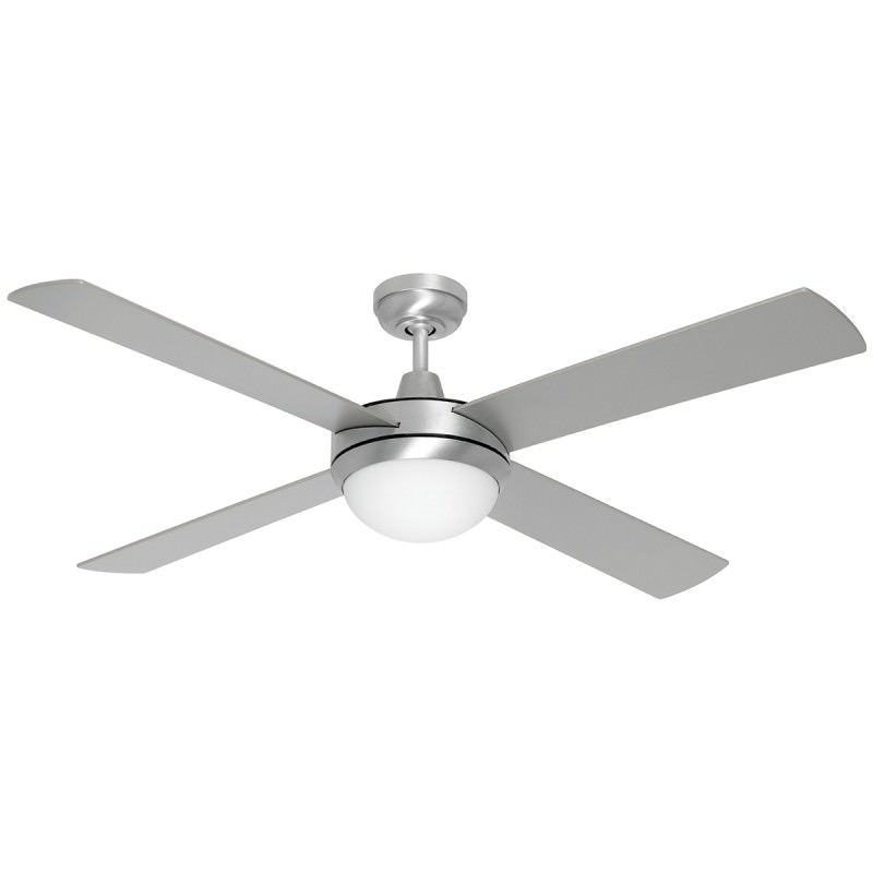 Caprice Timber Ceiling Fan With Light 130cm 52 Brushed Steel