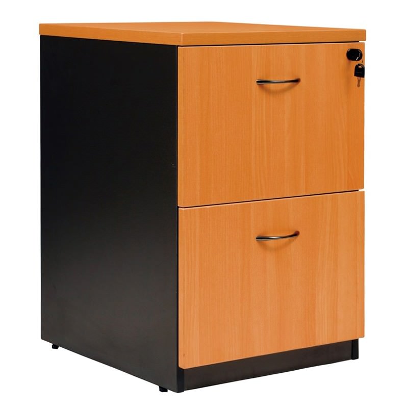 Logan 2 Drawer File Cabinet Beech Black