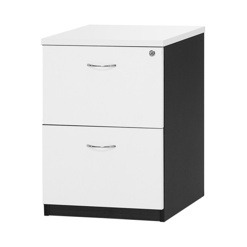 Logan 2 Drawer File Cabinet White Black