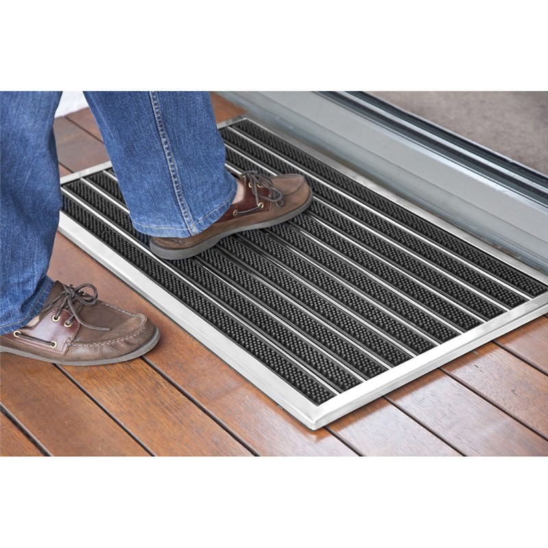 Fllyn Stainless Steel Door Mat, Extra Large, Silver