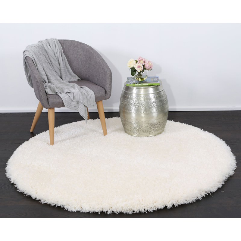 Flokati Super Soft Ultra Thick Shaggy Round Rug, 120cm, White