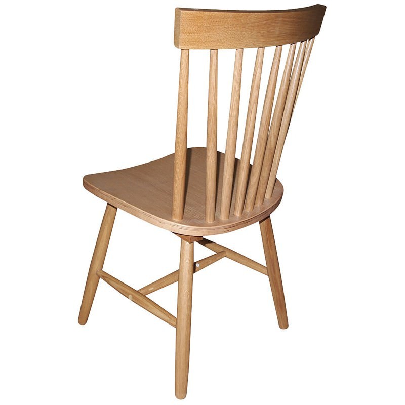 Set of 2 Ari Solid Oak Timber Spindle Dining Chairs, Oak (800 x 800 Pixel)