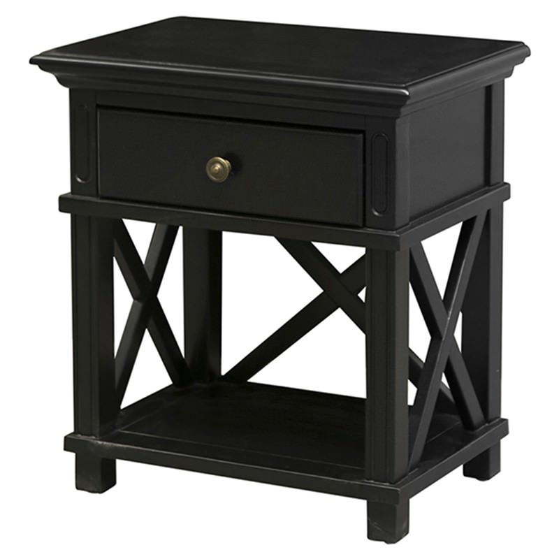 Sorrento Wooden Bedside Table, Black