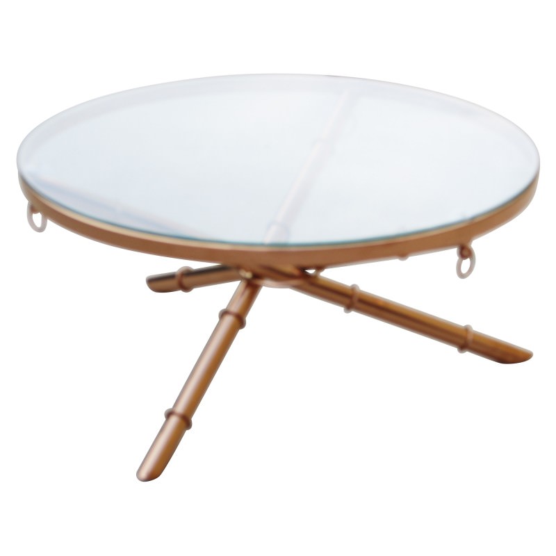 Castano Glass Top Stainless Steel Round Coffee Table 90cm