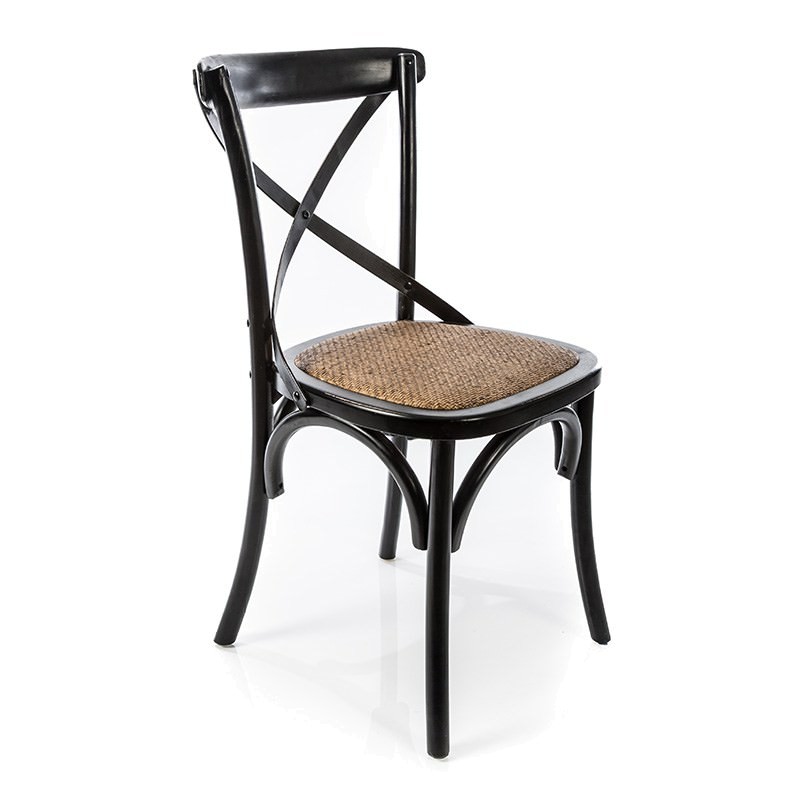 Ardres Solid Timber Commercial Gade Cross Back Dining Chair with Rattan