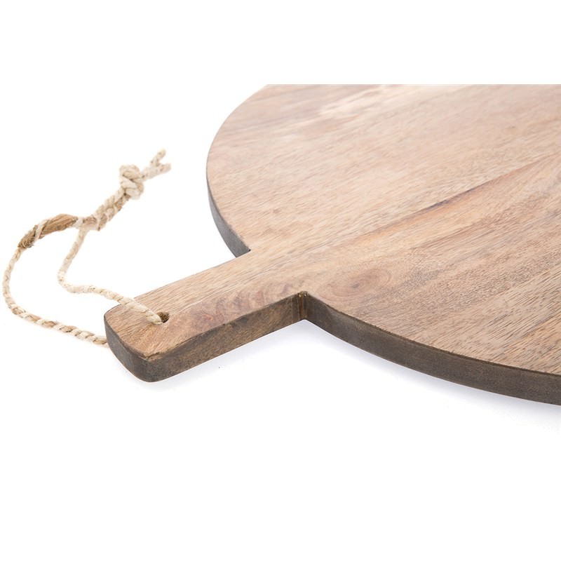Blayney Solid Mango Wood Timber Round Serving Board with Handle Medium