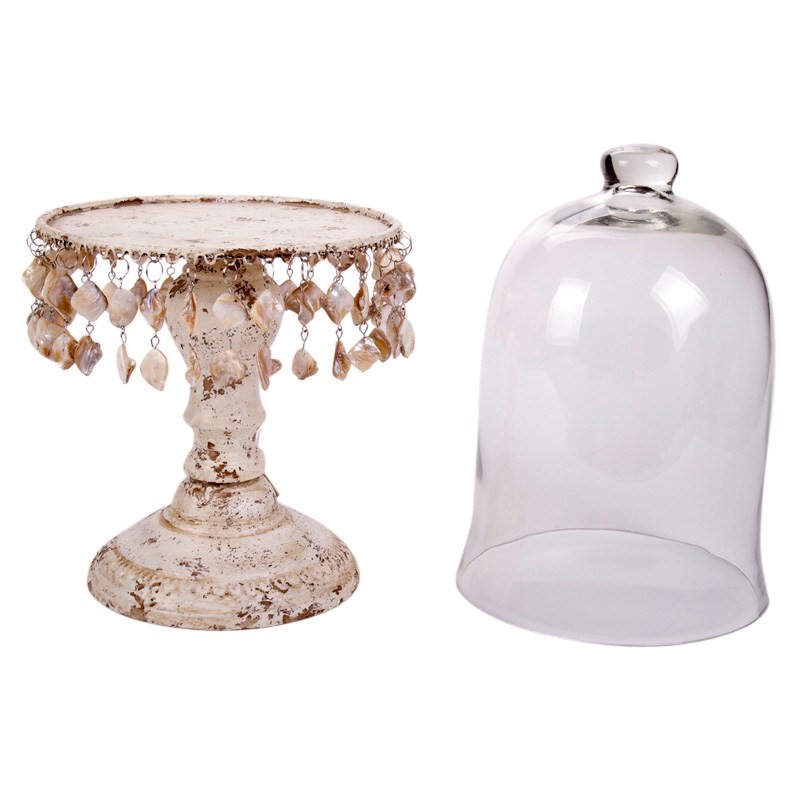 Shell Footed Cake Stand with Dome