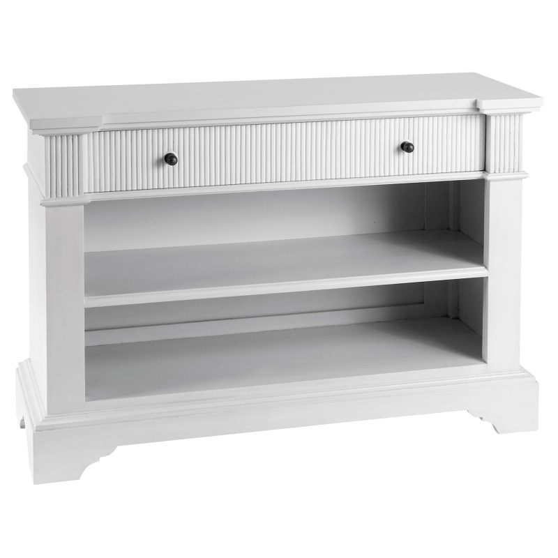 Hampson Mahogany Timber High Tv Stand Low Bookcase 100cm White