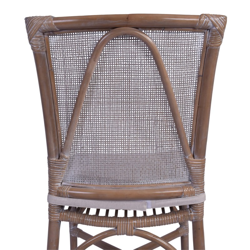 Wendell Rattan Dining Chair, Grey Wash