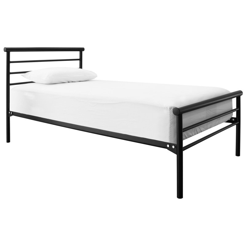 Tubeco Industrial Australian Made Metal Bed Double Gloss Black