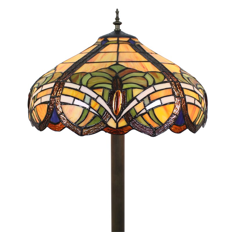 Baroque Tiffany Stained Glass Floor Lamp, Large
