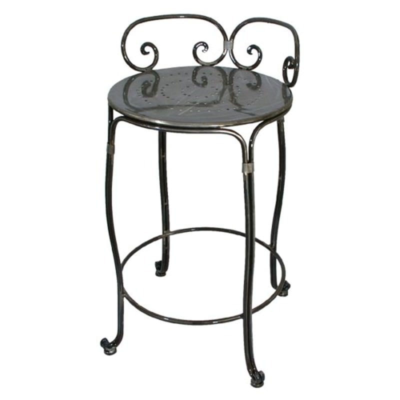 Heart Low Back Polished Metal Bar Stool