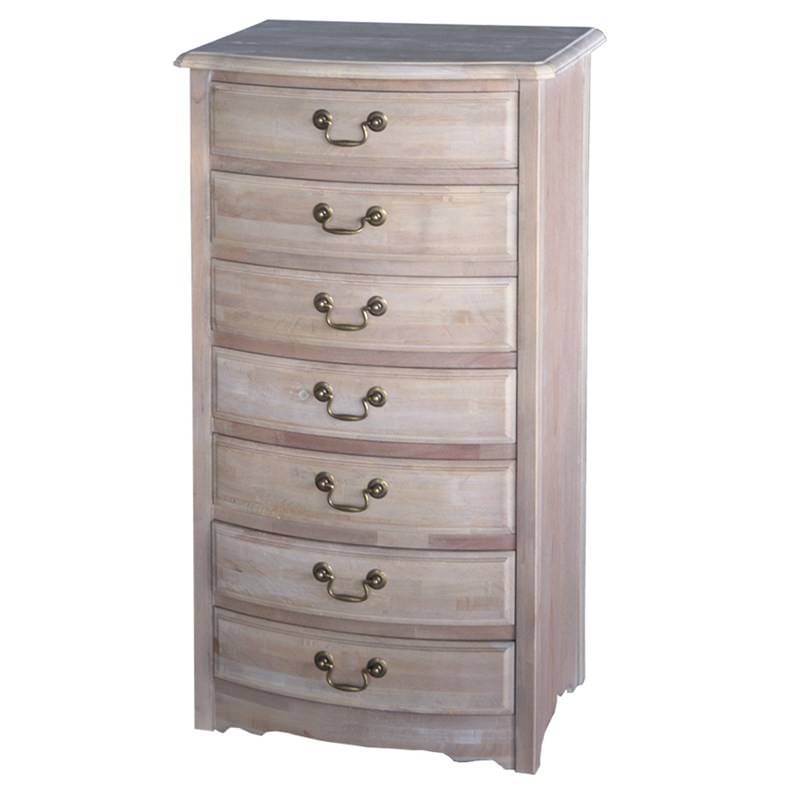 Cherilyn Solid Beech Wood Timber 7 Drawer Lingerie Tallboy