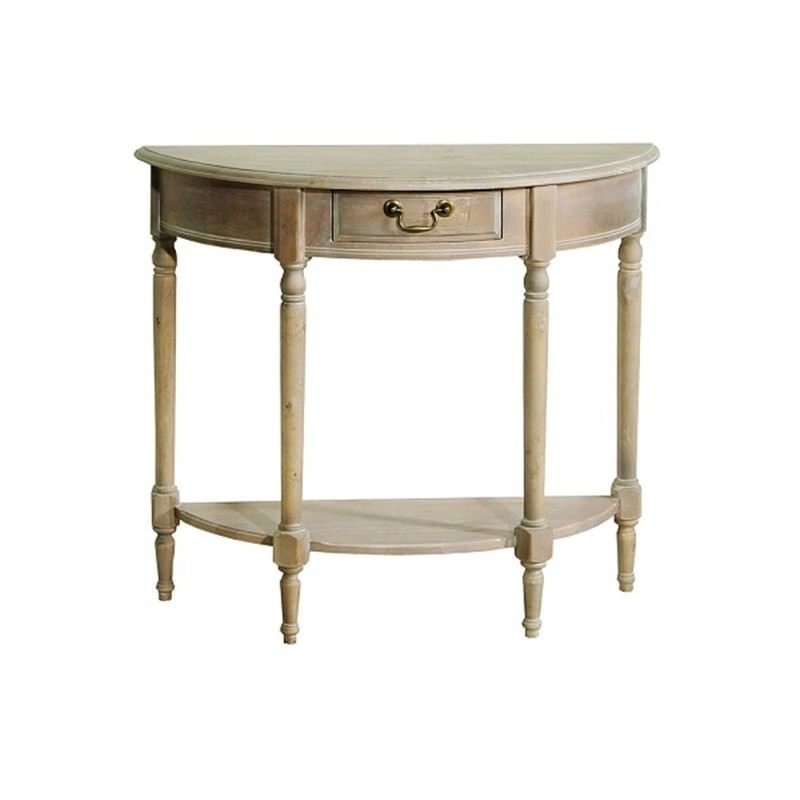 Louis XVI Solid Beech Timber Half Round Console Table