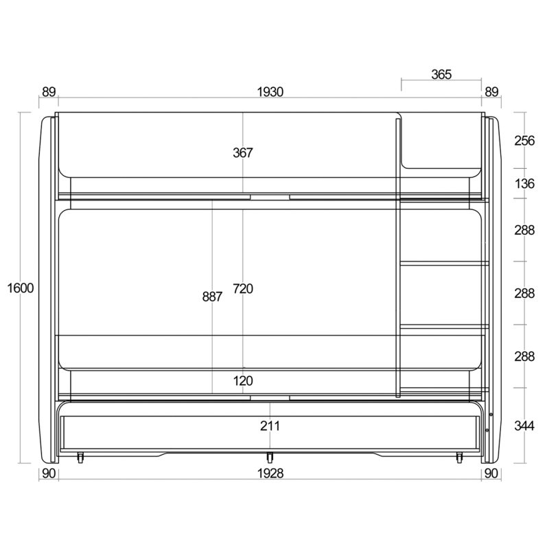 Colehill Bunk Bed with Trundle, King Single