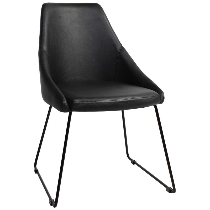 Stockholm Commercial Grade Vinyl Dining Chair, Sled Metal ...