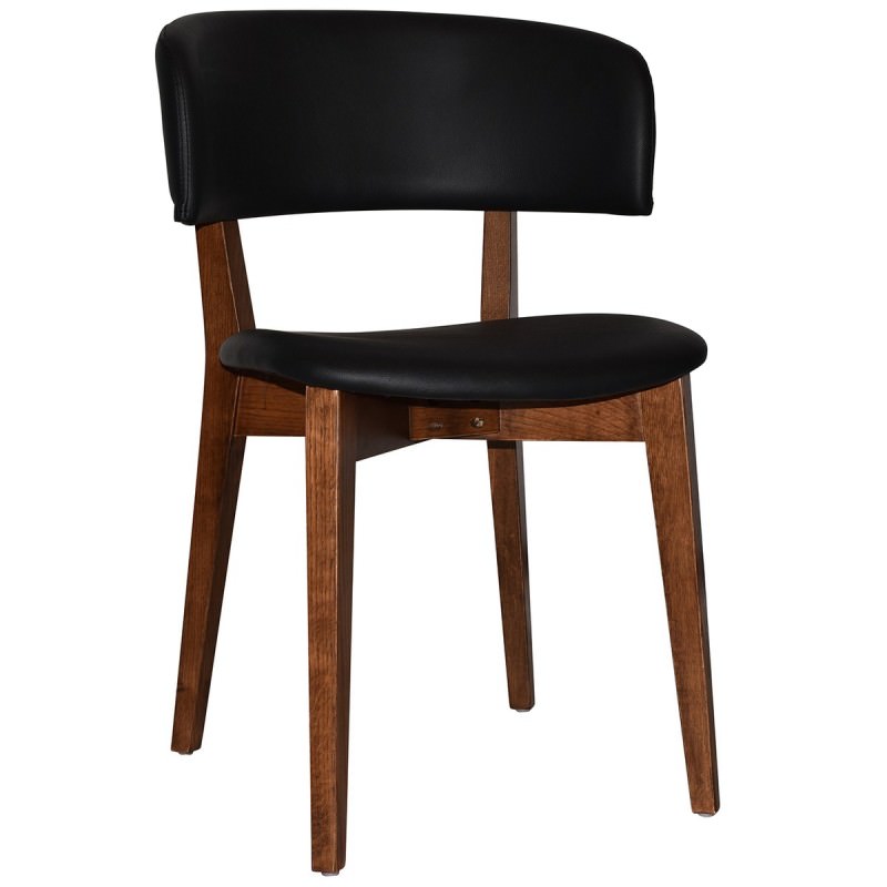 Torino Commercial Grade Oak Timber Dining Chair, Vinyl Seat & Back