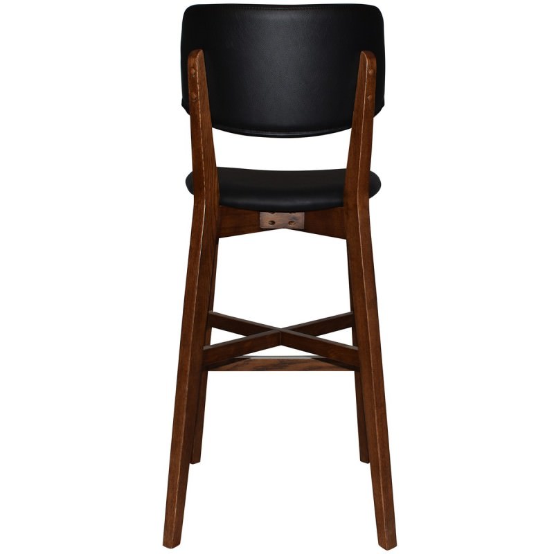 Phoenix Commercial Grade Oak Timber Bar Stool, Vinyl Seat ...