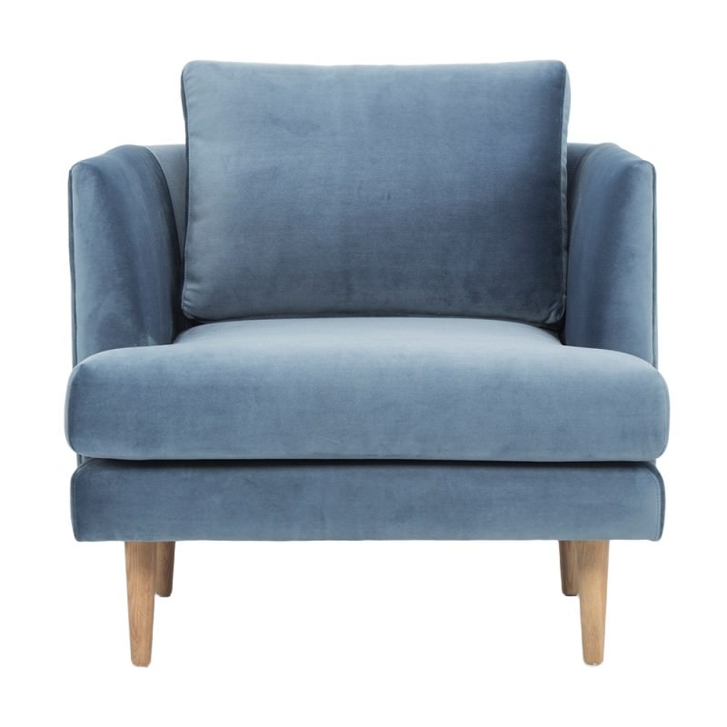 Mina Fabric Armchair Dust Blue
