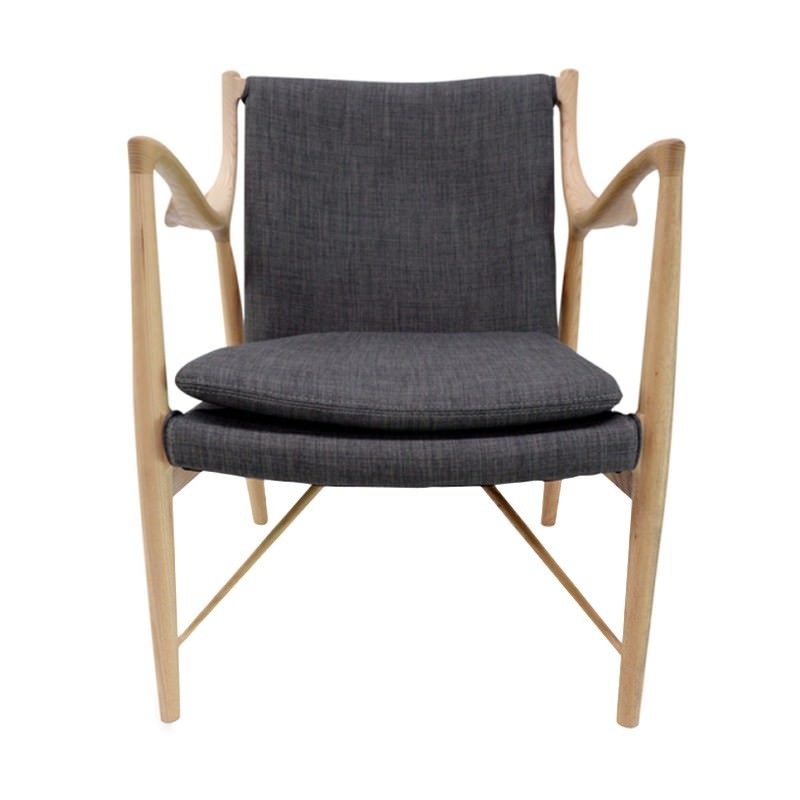 Replica Finn Juhl 45 Fabric Lounge Chair - Grey