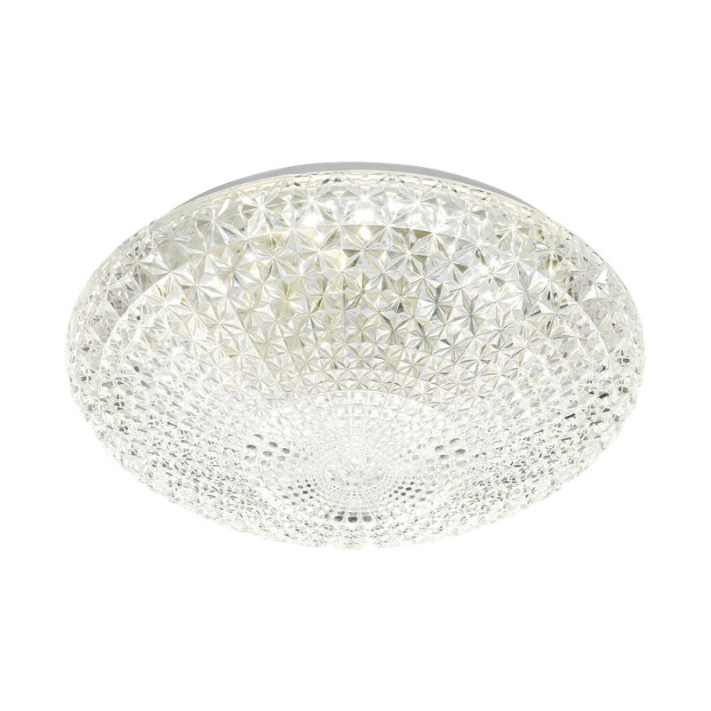 Lilac Cut Glass Led Oyster Ceiling Light Large
