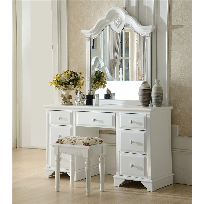 Amour 7 Drawer Dressing Table with Mirror