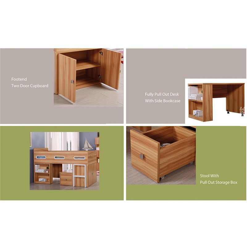 Chester King Single Midi Sleeper with Desk & Storage Unit