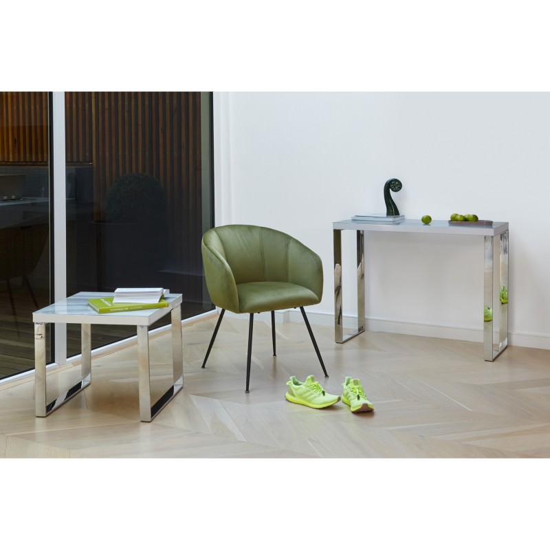 Luna Tempered Glass Topped Console Table, 100cm
