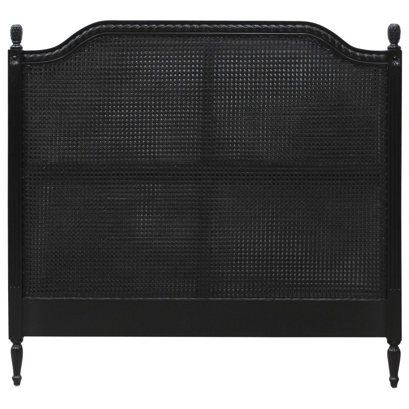 lapalisse hand crafted mahogany rattan queen size headboard distressed black