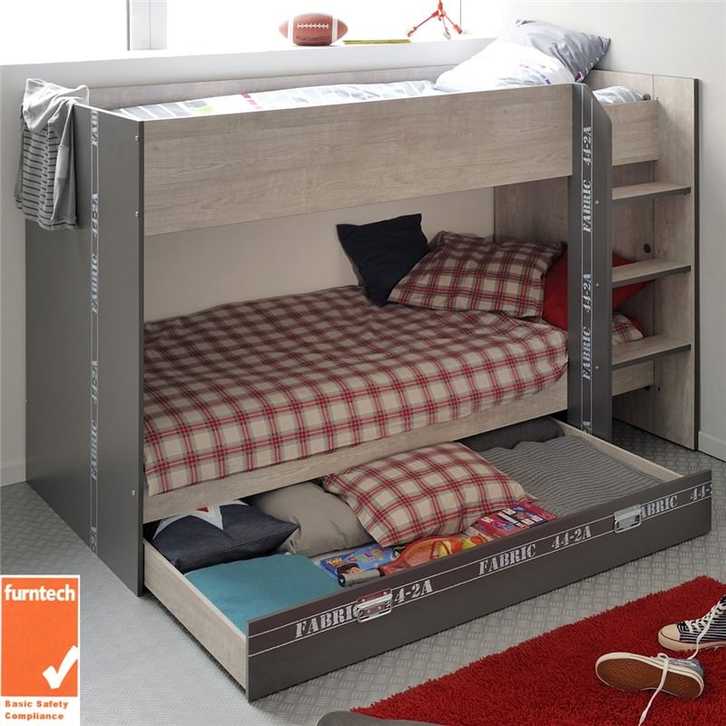 single loft bed with storage