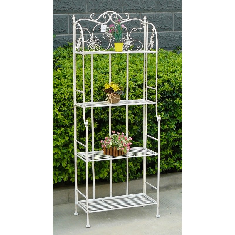 Frances Metal 4 Tier Display Shelf, Antique White